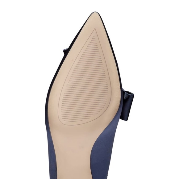Cole Haan Ophelia Blue Satin Marine Heel Pump Mule - Picture 6 of 14
